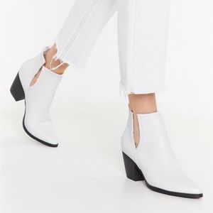 Nasty Gal Cut-Out Faux Leather Boots